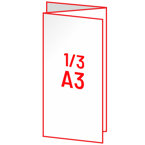 Zloženka 1/3 A3 Z-zgib (140x297 mm), 6-strani, odprt: 420x297 mm