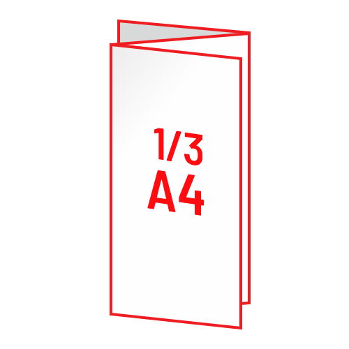 Zloženka 1/3 A4 Z-zgib (DIN 99x210 mm), 6-strani, odprt: 297x210 mm