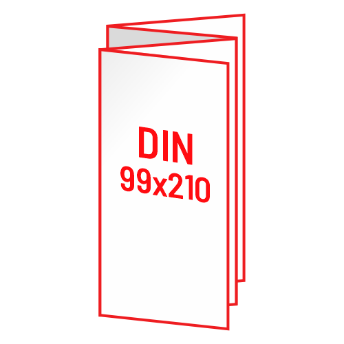 Zloženka DIN 99x210 mm, Z-zgib, 8-strani, odprt: 396x210 mm